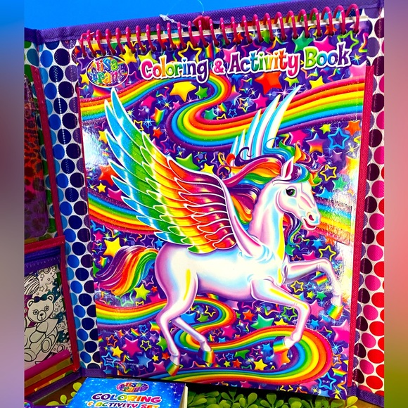 LISA FRANK TRIFOLD PORTFOLIO OVER 750 STICKERS 3 PUZZLES ACTIVITY SET MO… - Picture 7 of 16
